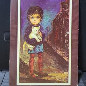 2 Vintage Walter Keane and Morris Katz Paintings on Post Cards